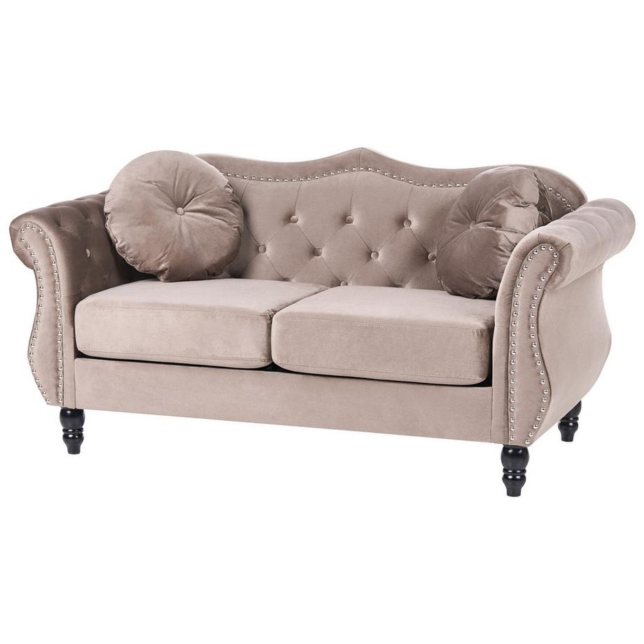 Beliani 2 Sitzer Sofa aus Samtstoff Glamourös SKIEN  