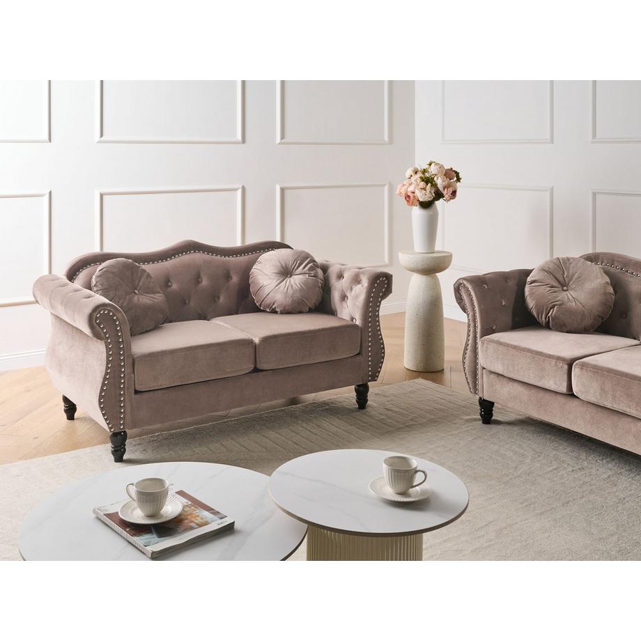 Beliani 2 Sitzer Sofa aus Samtstoff Glamourös SKIEN  