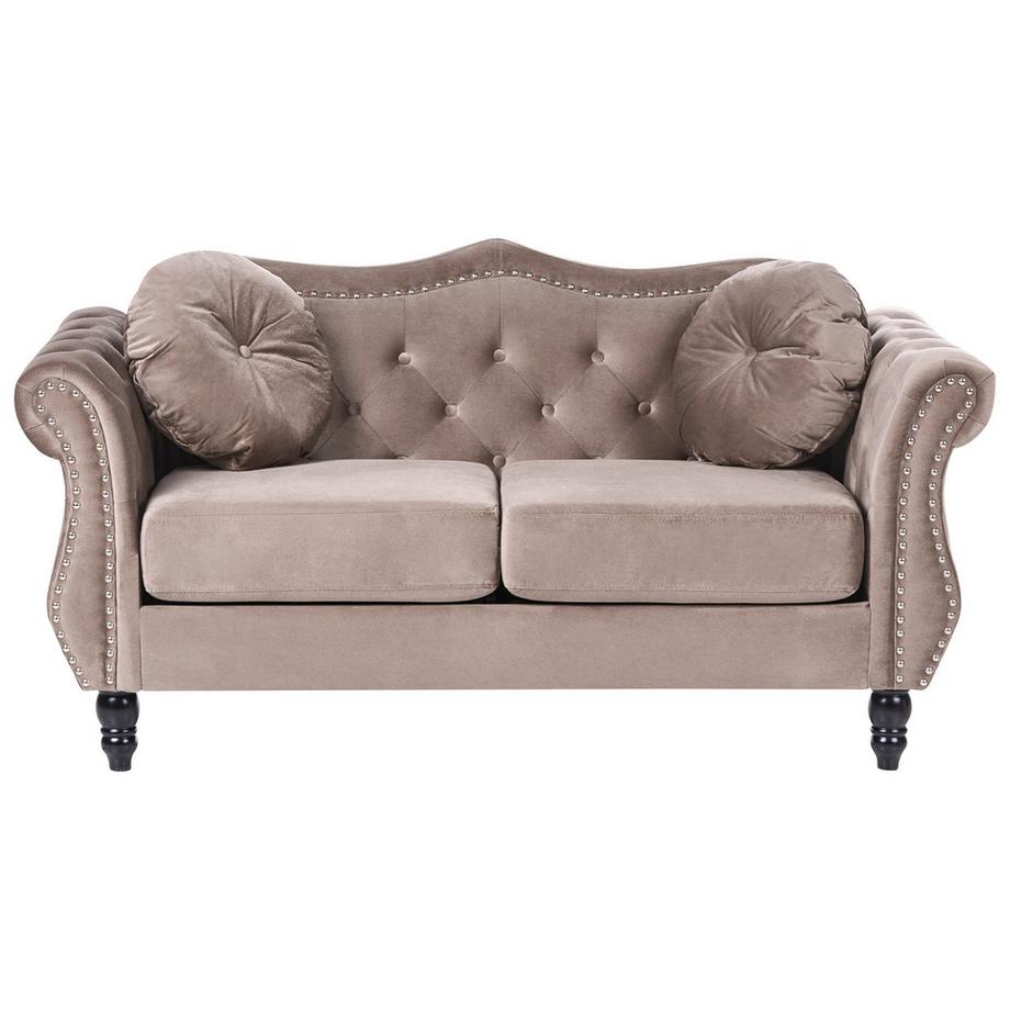Beliani 2 Sitzer Sofa aus Samtstoff Glamourös SKIEN  
