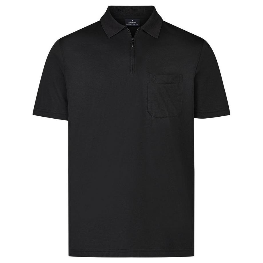 Ragman Basic Poloshirt mit Reissverschluss  