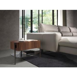 ANGEL CERDA Comodino noce e acciaio scuro  