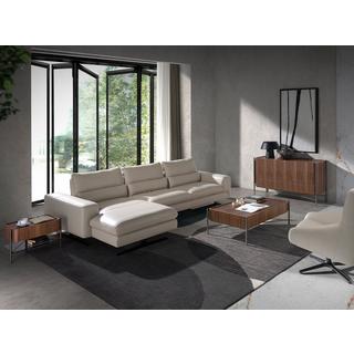 ANGEL CERDA Comodino noce e acciaio scuro  