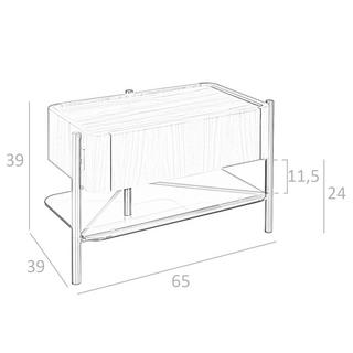 ANGEL CERDA Comodino noce e acciaio scuro  