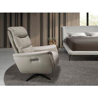 ANGEL CERDA Fauteuil pivotant en cuir gris  