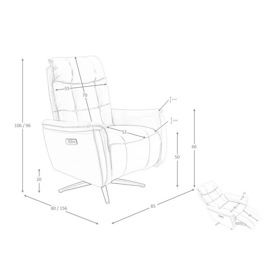 ANGEL CERDA Fauteuil pivotant en cuir gris  