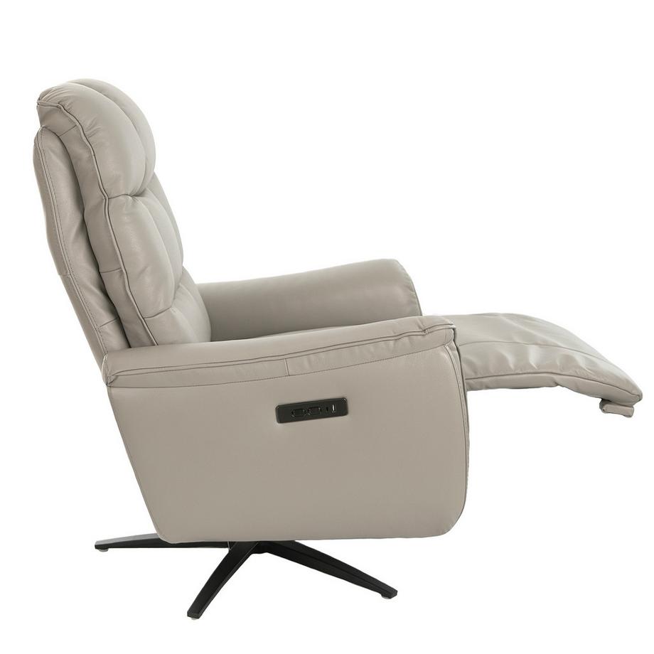 ANGEL CERDA Fauteuil pivotant en cuir gris  