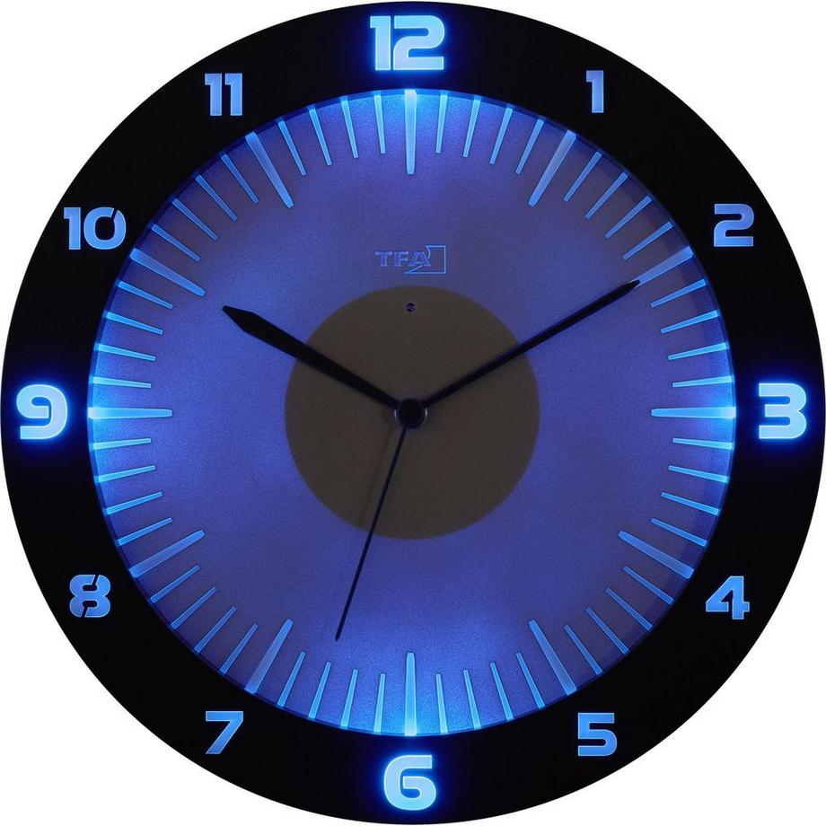 TFA Funk-Wanduhr Lumoclock mit farbiger Beleuchtung  