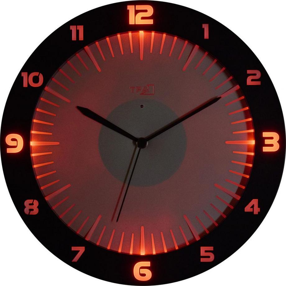 TFA Funk-Wanduhr Lumoclock mit farbiger Beleuchtung  