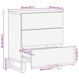 VidaXL Table de chevet bois  