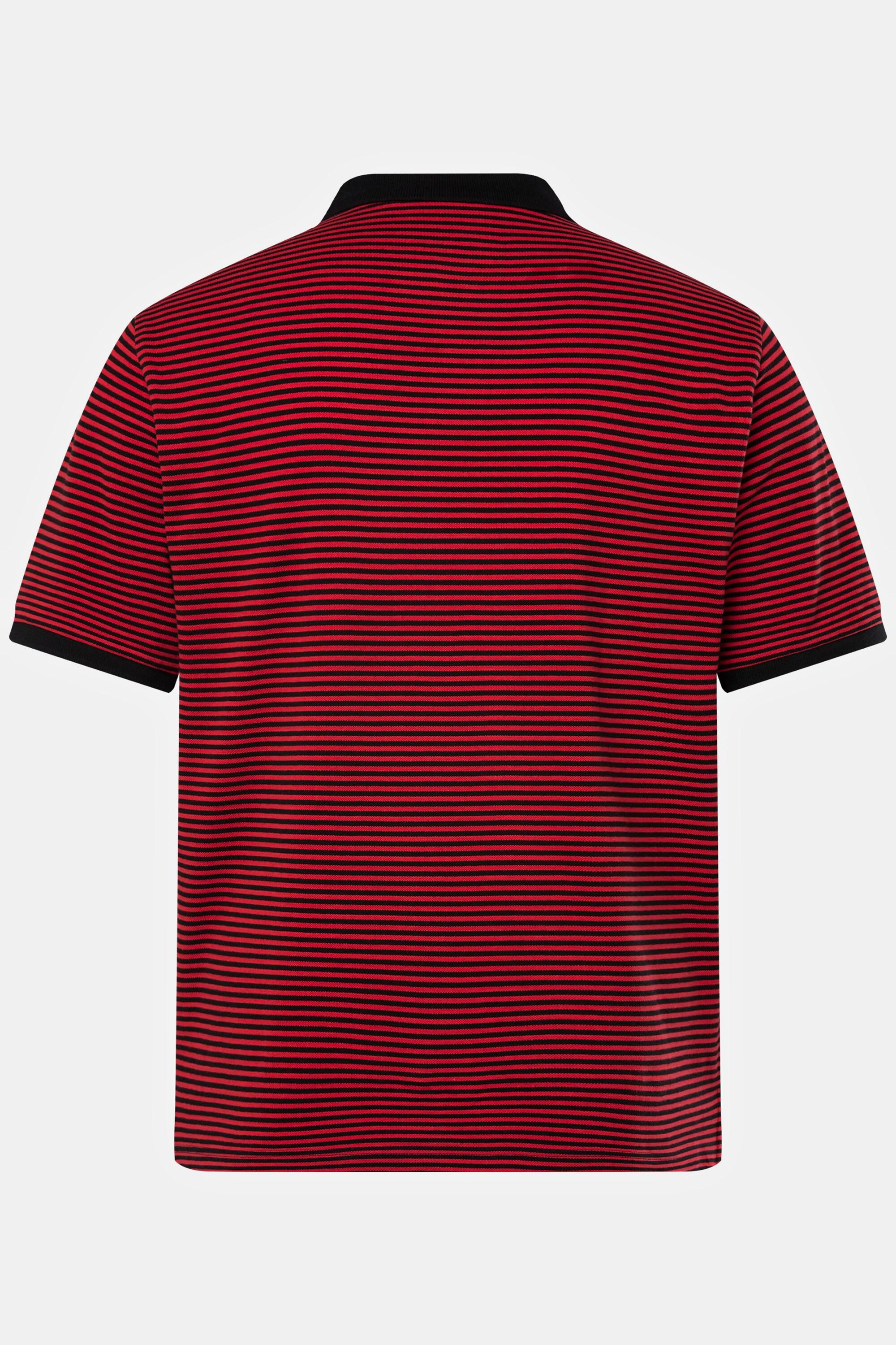 JP1880  Maglia polo in piqué a righe con mezze maniche chilli red 