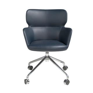ANGEL CERDA Chaise de bureau pivotant en similicuir bleu  