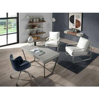 ANGEL CERDA Chaise de bureau pivotant en similicuir bleu  