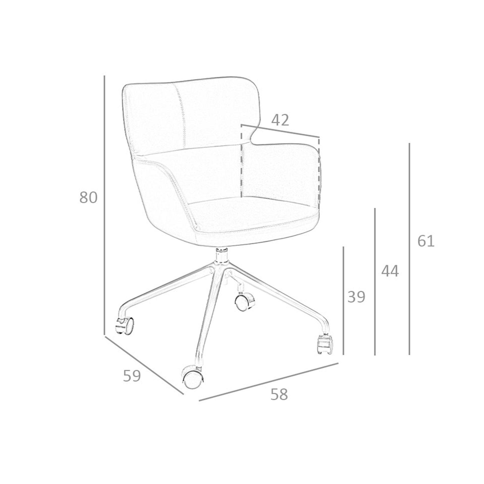 ANGEL CERDA Chaise de bureau pivotant en similicuir bleu  