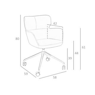 ANGEL CERDA Chaise de bureau pivotant en similicuir bleu  