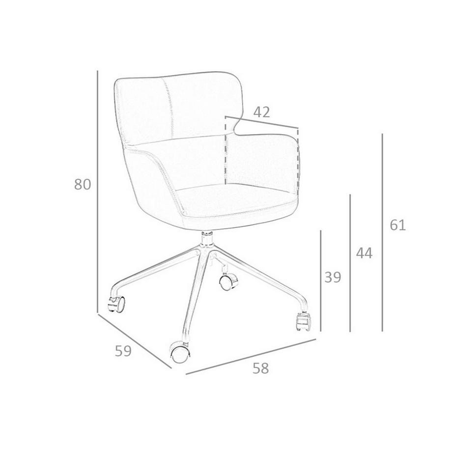ANGEL CERDA Sedia girevole da ufficio in ecopelle blu  