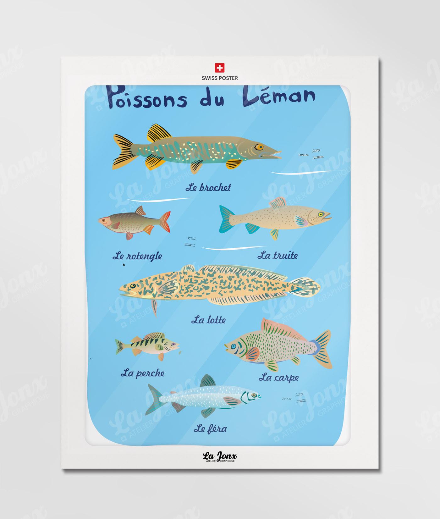 La-Jonx Poissons du Léman - Poster  