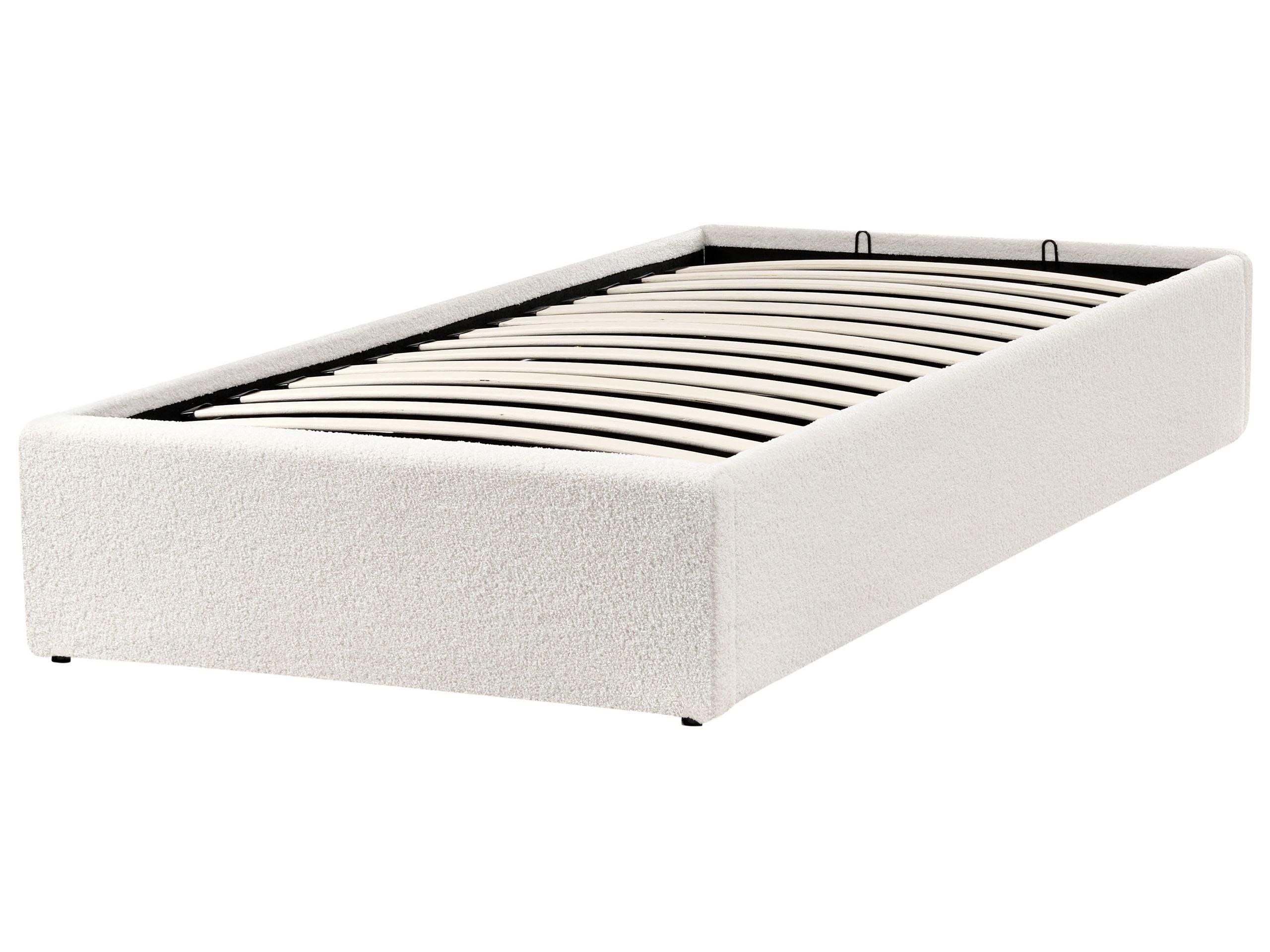 Beliani Lit ottoman sans tête de lit en Bouclé Scandinave DINAN  