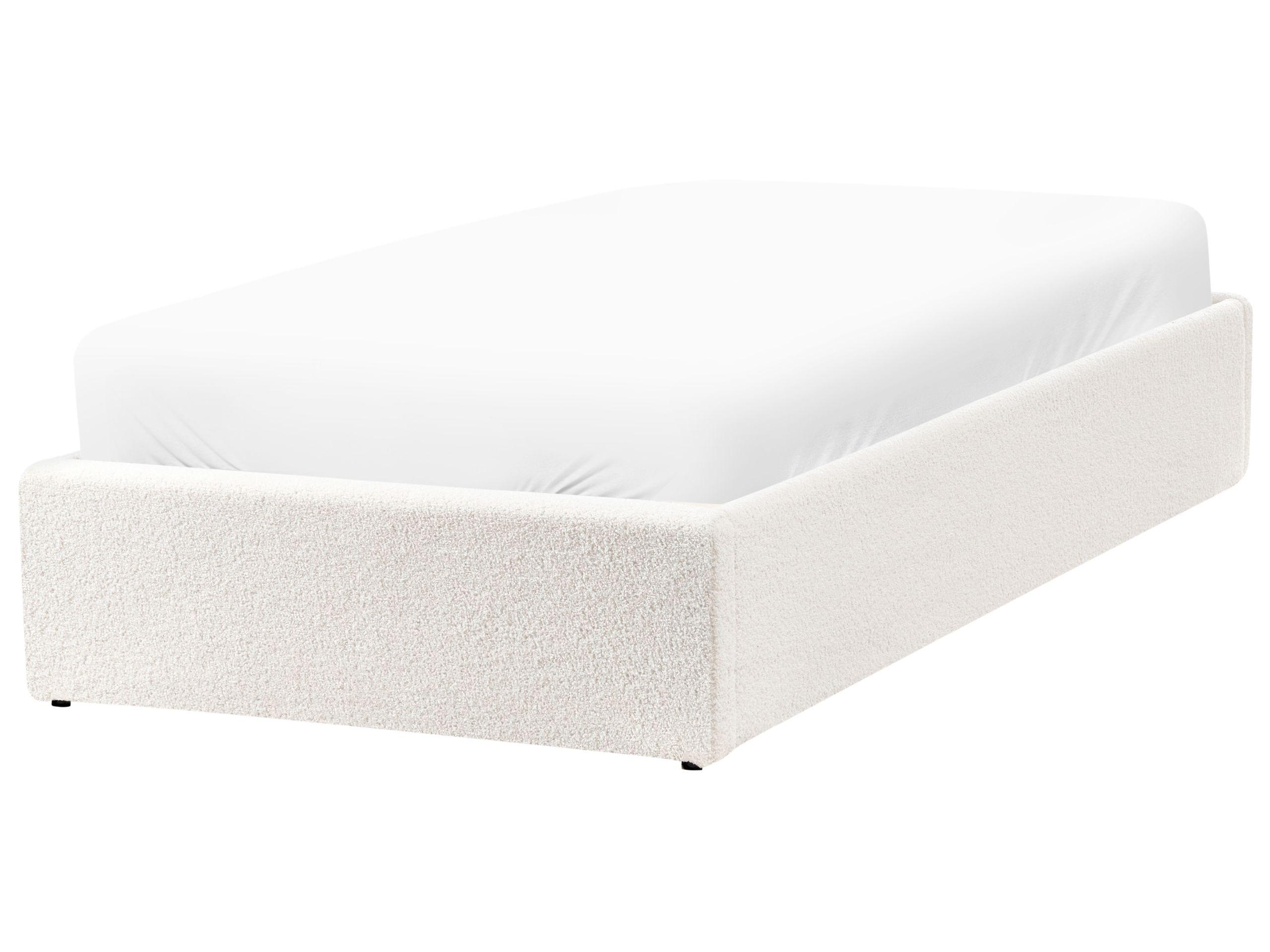 Beliani Lit ottoman sans tête de lit en Bouclé Scandinave DINAN  