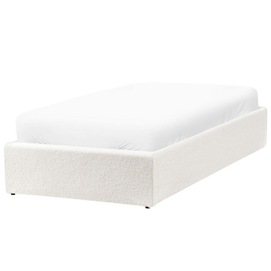 Beliani Letto con ottomano senza testata en Bouclé Minimalista DINAN  