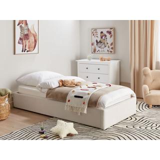 Beliani Lit ottoman sans tête de lit en Bouclé Scandinave DINAN  