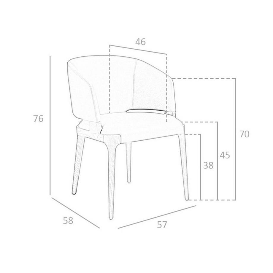 ANGEL CERDA Chaise en similicuir taupe foncé  