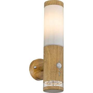 Lampe d'extérieur Jaicy inox aspect bois 1xE27 LED