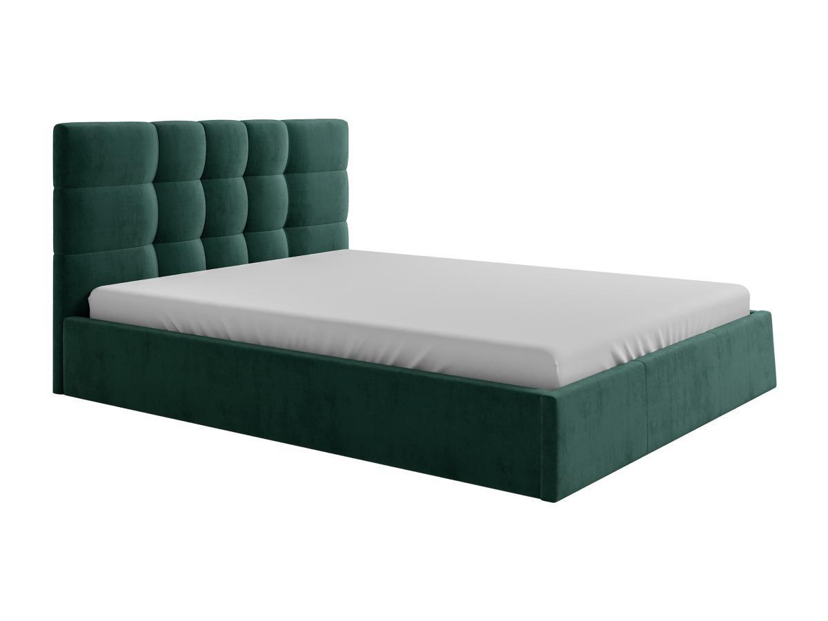 PASCAL MORABITO Bett mit Bettkasten + Matratze - 180 x 200 cm - Stoff - Tannengrün - ELIAVA von Pascal Morabito  