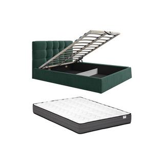 PASCAL MORABITO Lit coffre 180 x 200 cm - Tissu - Vert sapin + Matelas - ELIAVA de Pascal Morabito  