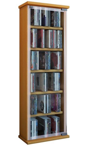 VCM Bois CD DVD Stand Étagère Rangement Étagère sur pied Support Classic Porte en verre  