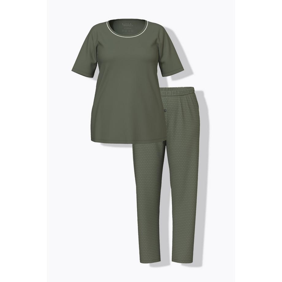 Ulla Popken Pyjama à pois col rond manches courtes  