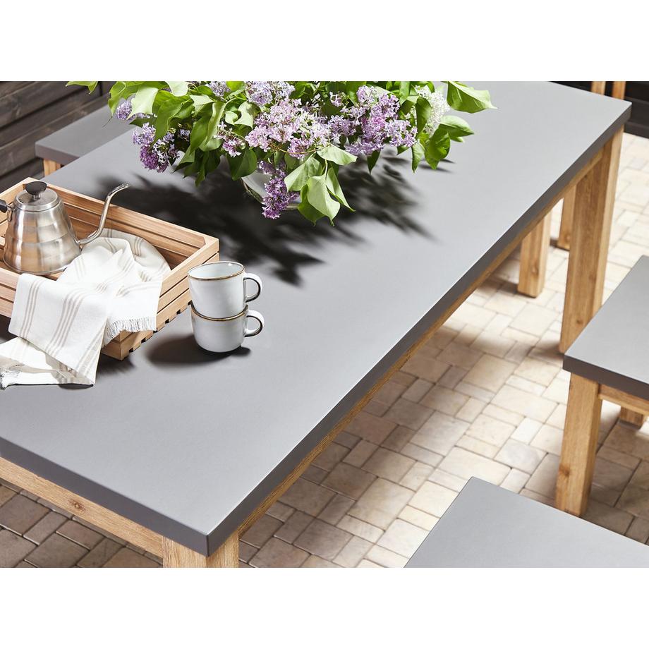 Beliani Table de salle à manger de jardin en Fibre-ciment Industriel OSTUNI  