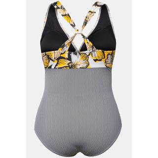 Ulla Popken  Maillot de bain, nœud coulissant, aspect tour de cou, bonnets souples 