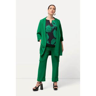 Ulla Popken  Blazer, Reverskragen, Knopfverschluss, 3/4-Arm 