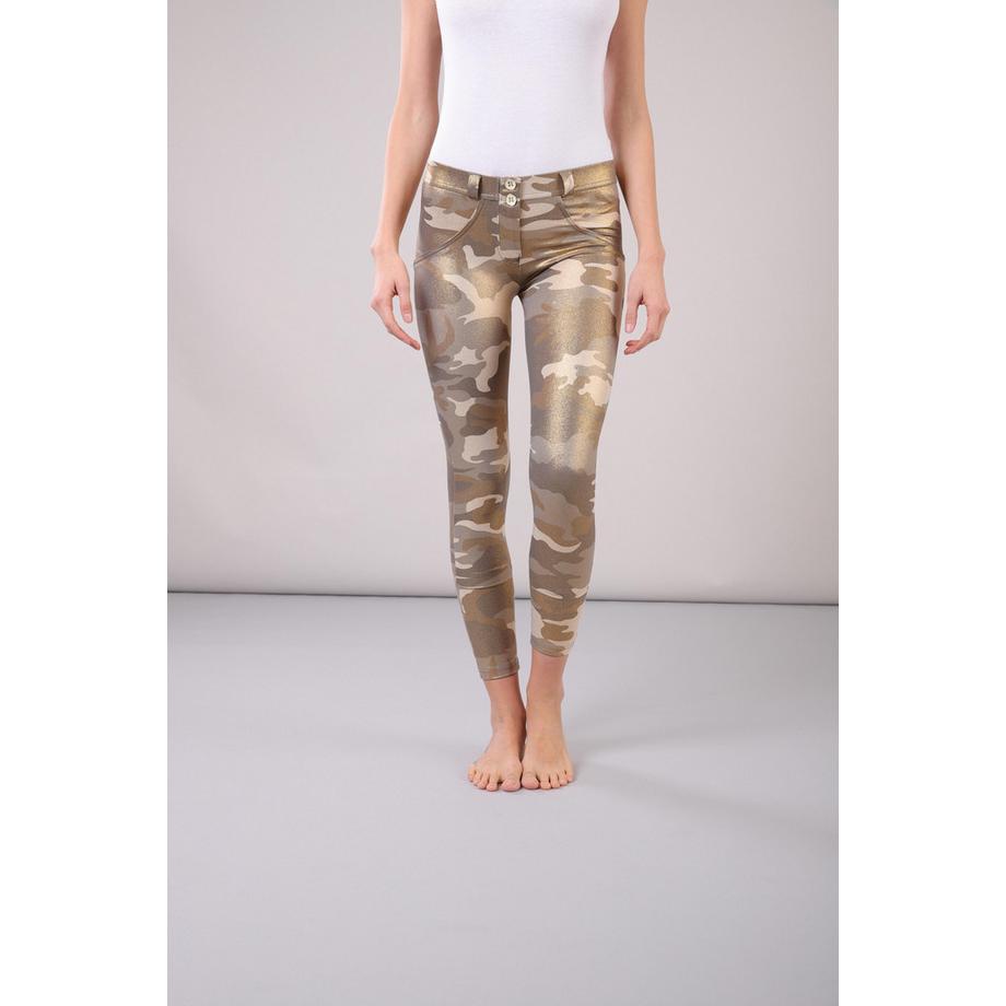 FREDDY WR.UP Superskinny 7/8 Kunstleder Camouflage Hose  