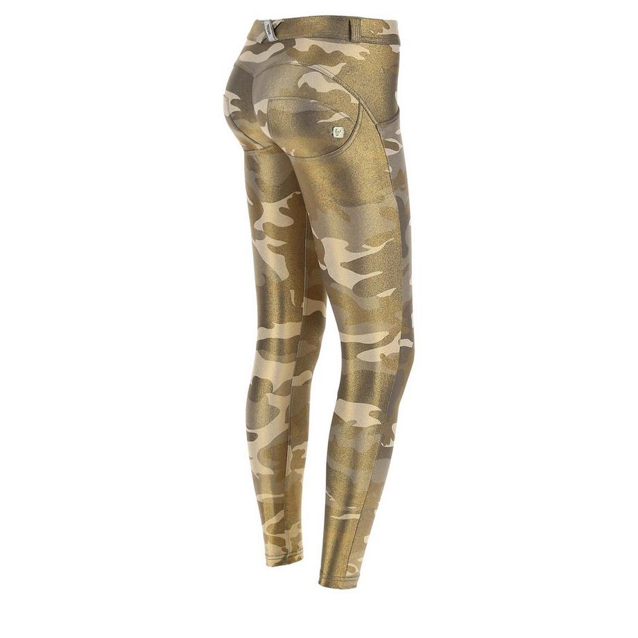FREDDY WR.UP Superskinny 7/8 Kunstleder Camouflage Hose  