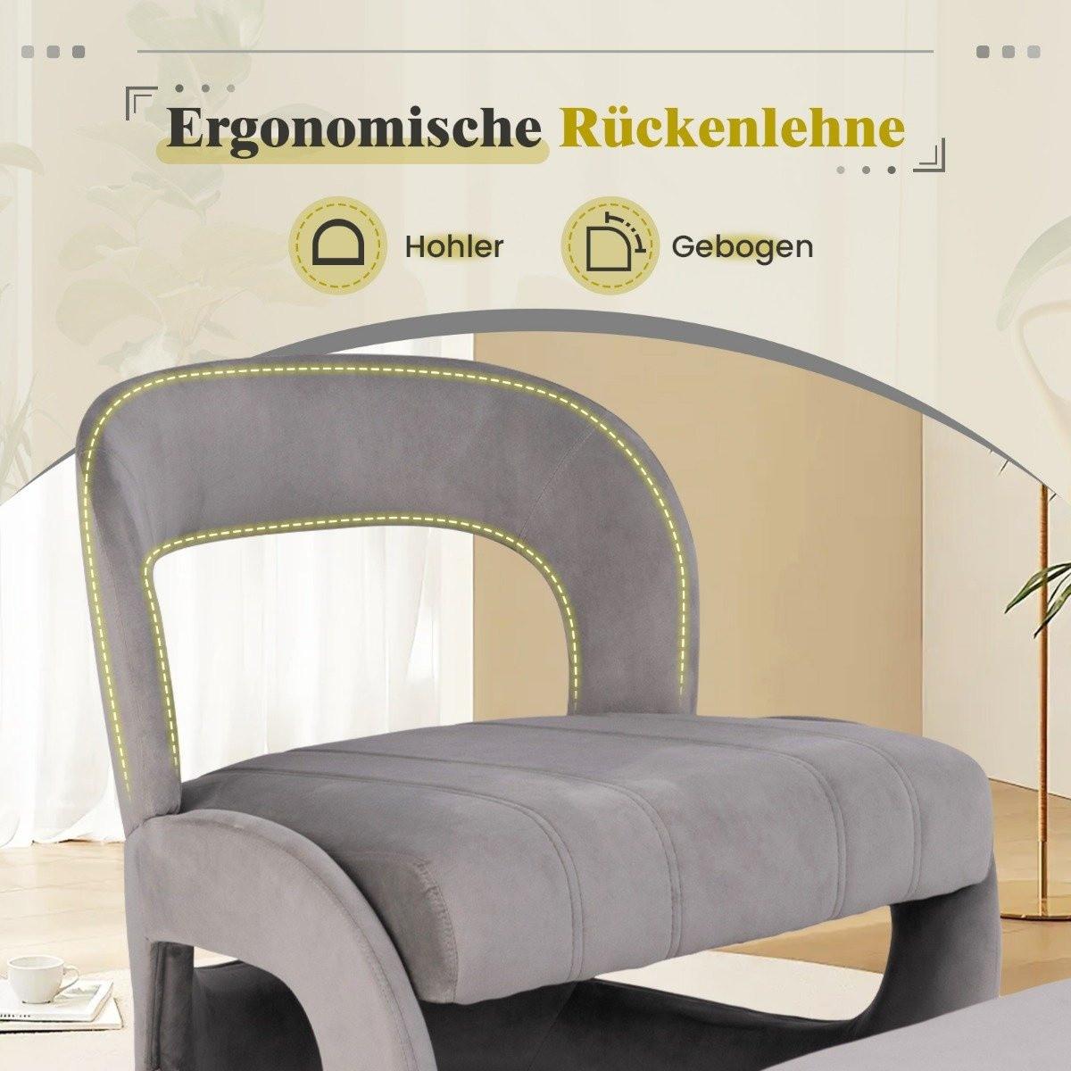 Northio Poltroncina con sgabello poltrona relax oversize con schienale aperto e seduta ampia  