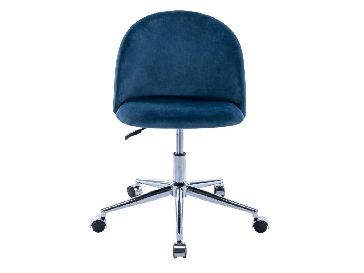 Vente-unique Chaise de bureau - Velours - Bleu - Hauteur réglable - MELBOURNE  
