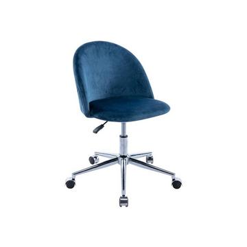 Chaise de bureau - Velours - Bleu - Hauteur réglable - MELBOURNE