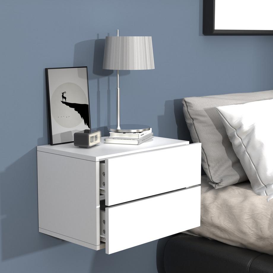 VCM Tiroir mural en bois Table de chevet murale Tiroir Console Table de chevet Usal L 45 cm  