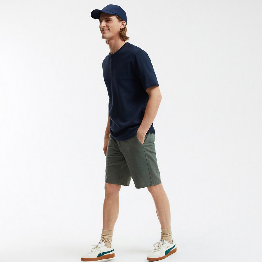 La Redoute Collections T-Shirt con Scollo Henley e Maniche Corte  