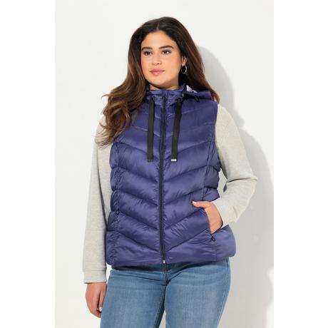 Ulla Popken Gilet Trapuntato Idrorepellente Cappuccio Staccabile Senza Maniche  