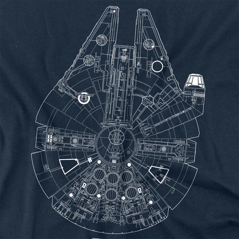 STAR WARS Maglietta Manica Lunga Millenium Lines  