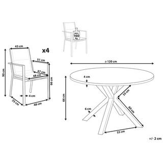 Beliani Ensemble de jardin en Aluminium Moderne MALETTO/BUSSETO  