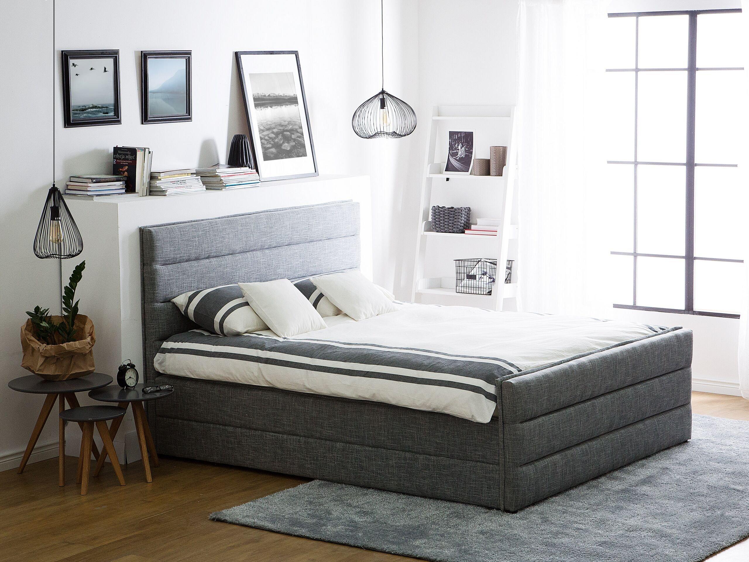 Beliani Bett mit Lattenrost aus Polyester Modern VALBONNE  