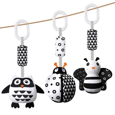 Activity-board  Jouet pour poussette, 3Pcs hanging rattle toy, toy, baby hanging toy, newborn car seat sensory learning toy 