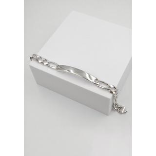 MUAU Schmuck  Bracelet d'insigne en argent 925 figaro, 8mm, 21cm 