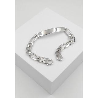 MUAU Schmuck  Plaketten-Armband Silber 925 Figaro, 8mm, 21cm 