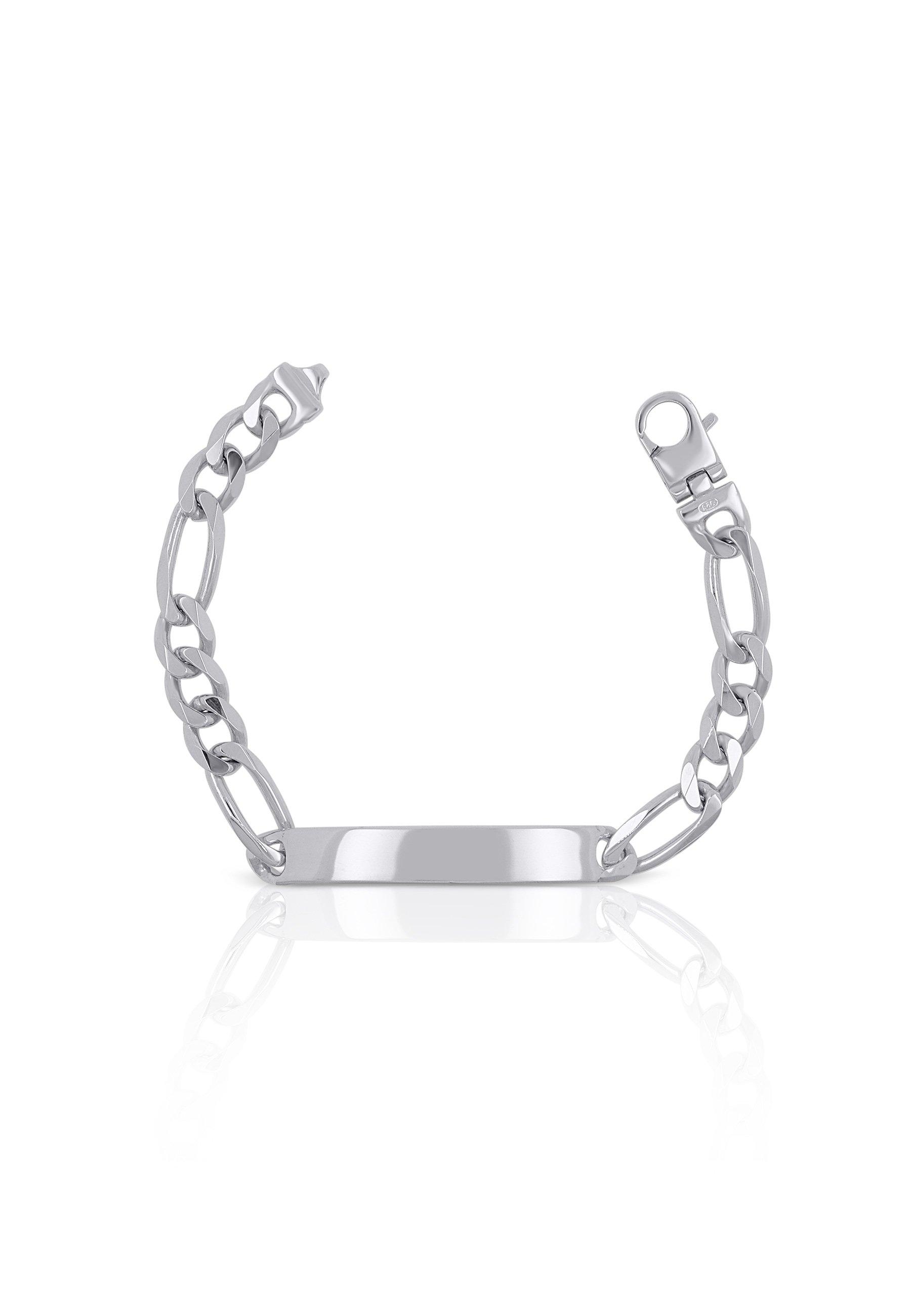 MUAU Schmuck  Plaketten-Armband Silber 925 Figaro, 8mm, 21cm 