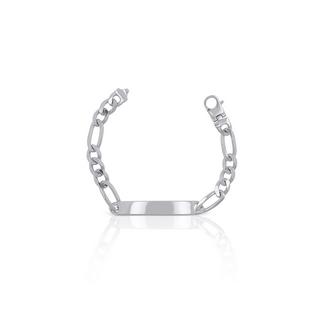 MUAU Schmuck  Bracelet d'insigne en argent 925 figaro, 8mm, 21cm 