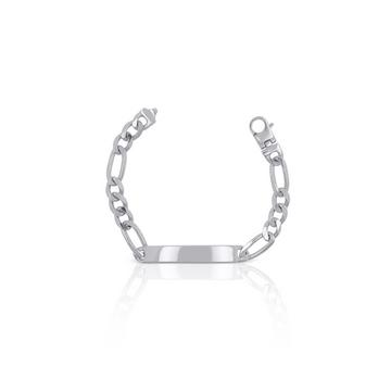 Plaketten-Armband Silber 925 Figaro, 8mm, 21cm